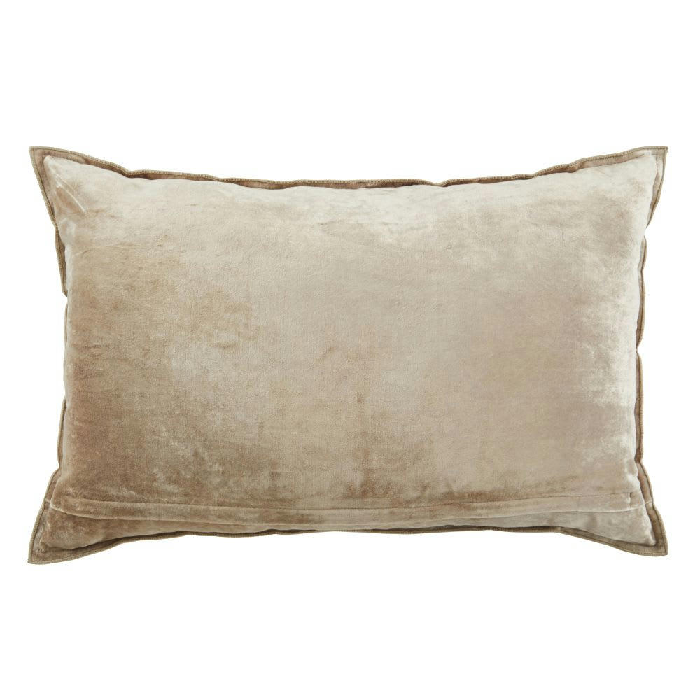 BOLZA - Coussin en velours beige 60x40