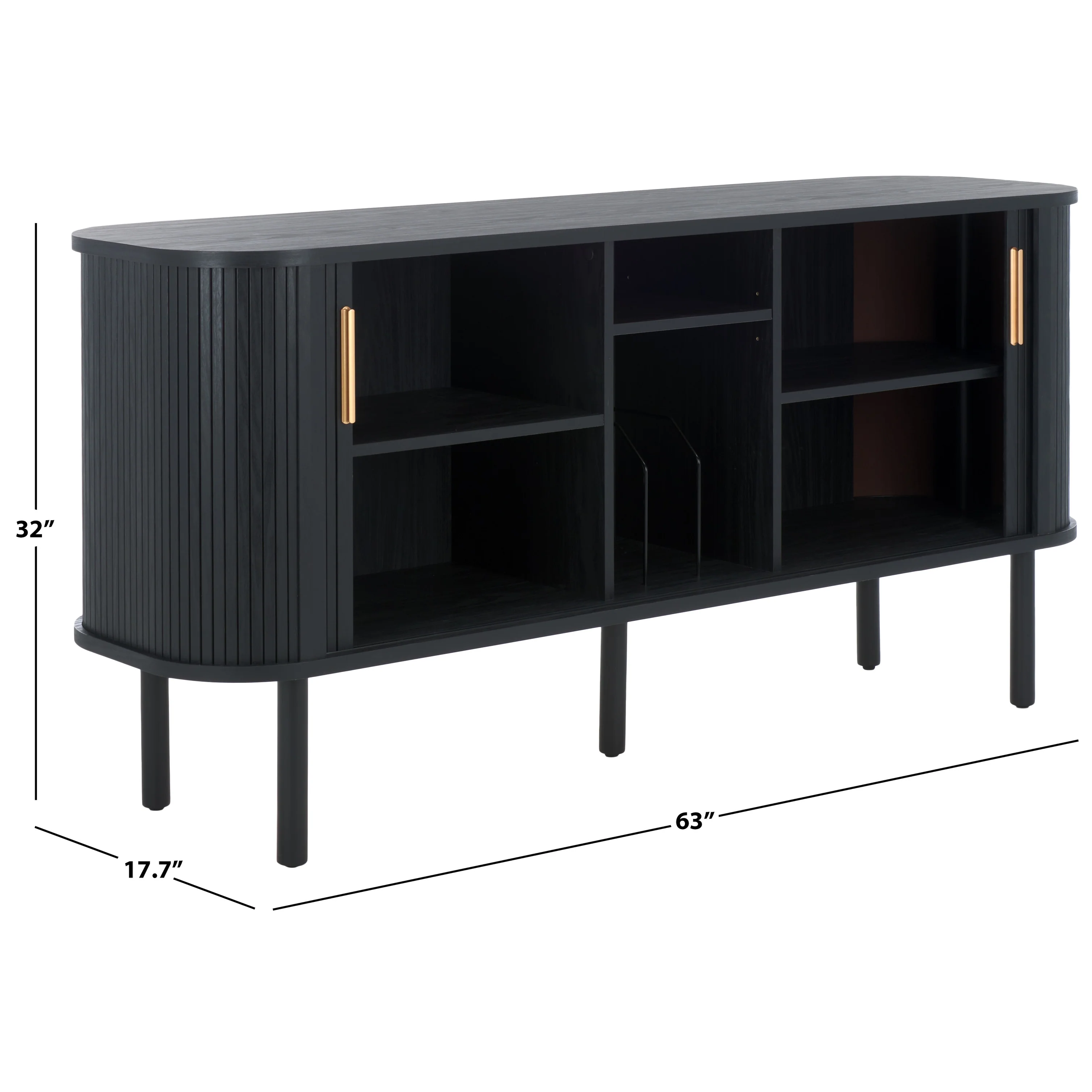 SAFAVIEH Home Tealla 2 Tambour Door Sideboard/Media Stand. - 63Wx18Dx32H