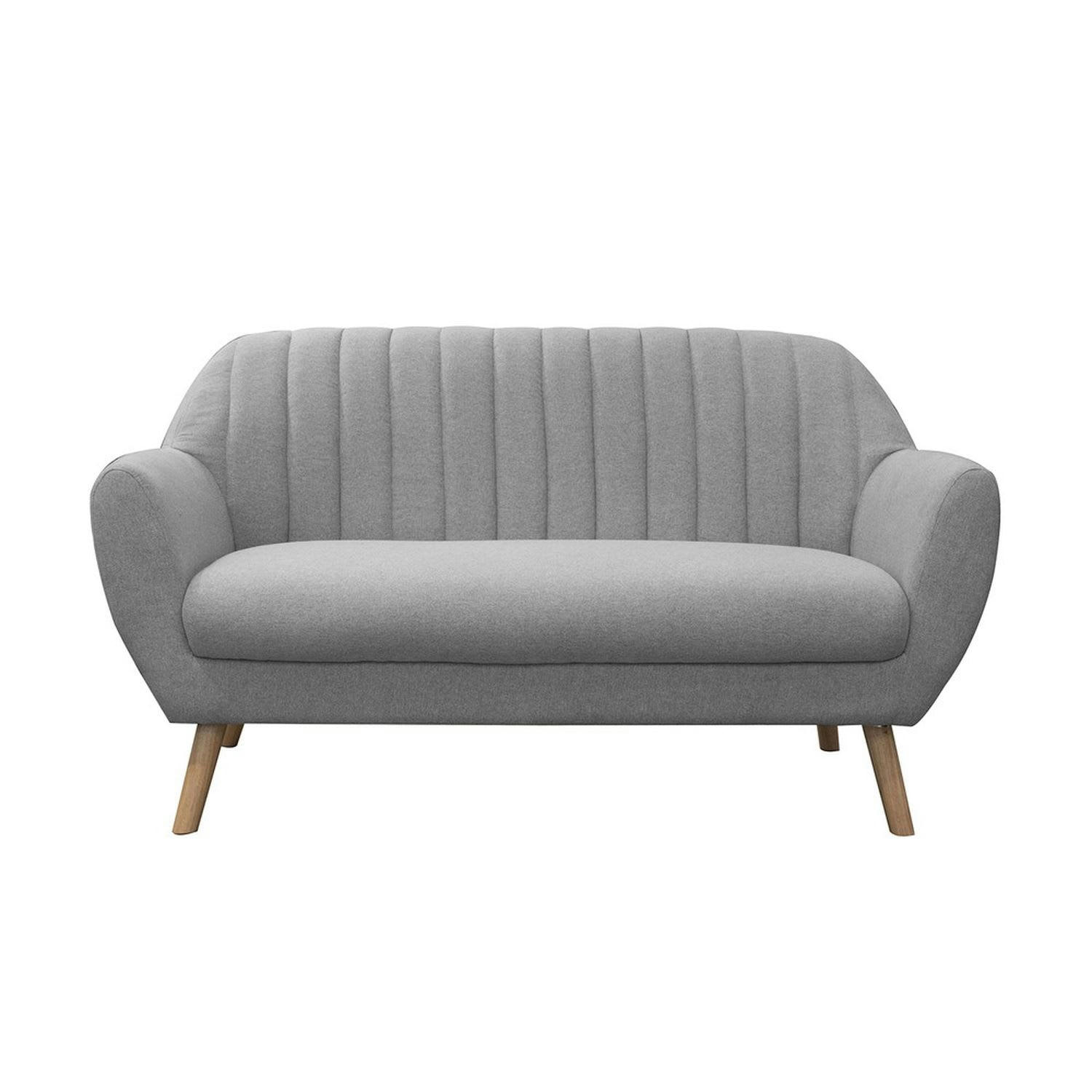 SOFIA - Canapé vintage côtelé sofia 2 places gris