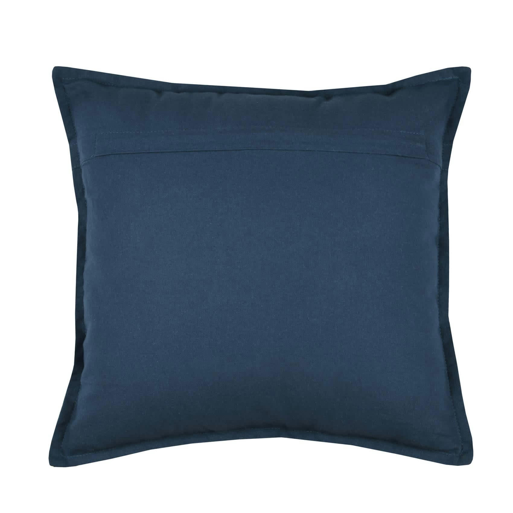 - Coussin au graphisme doré coton bleu 40x40 cm