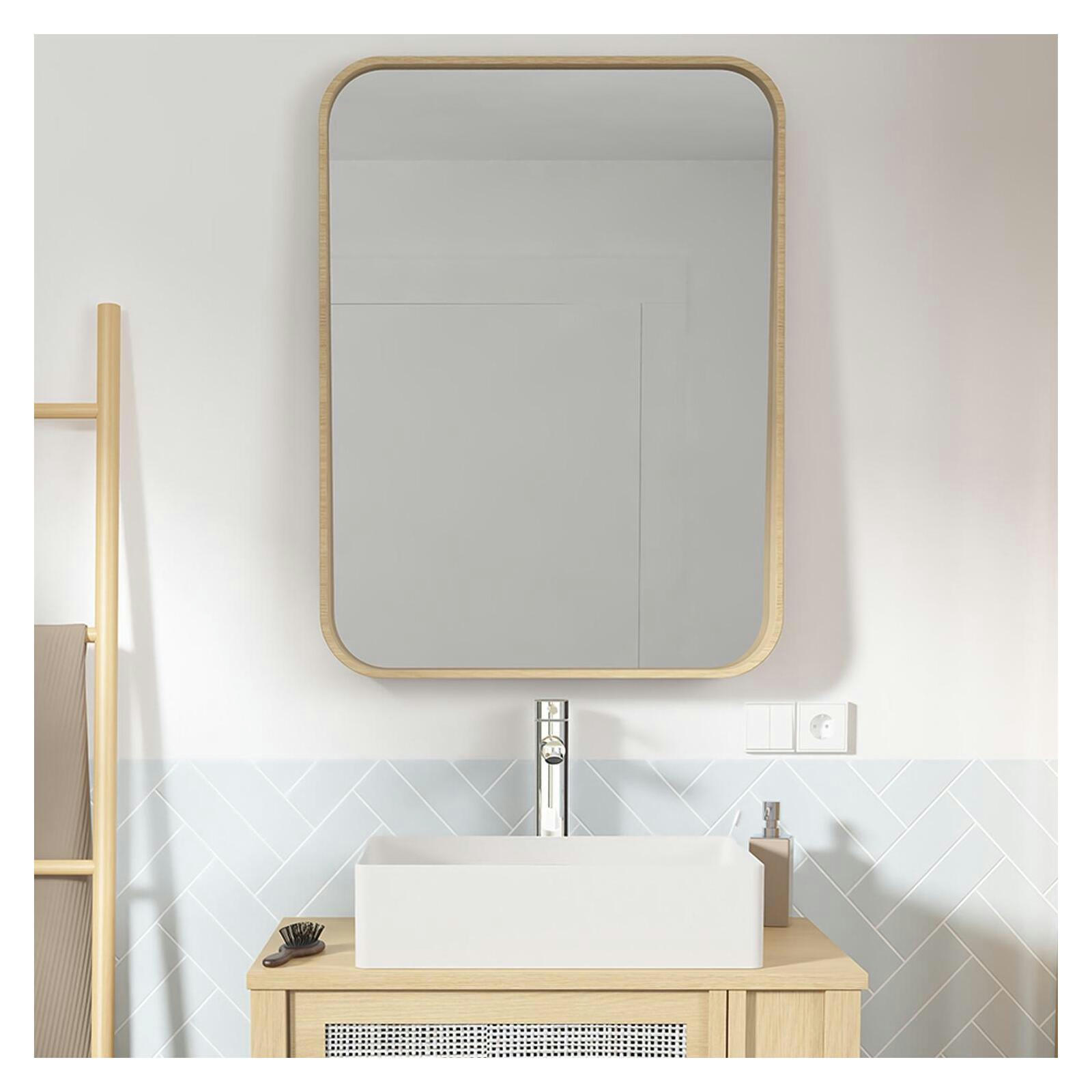 MARIUS - Miroir rectangulaire chêne 60 x 80 cm