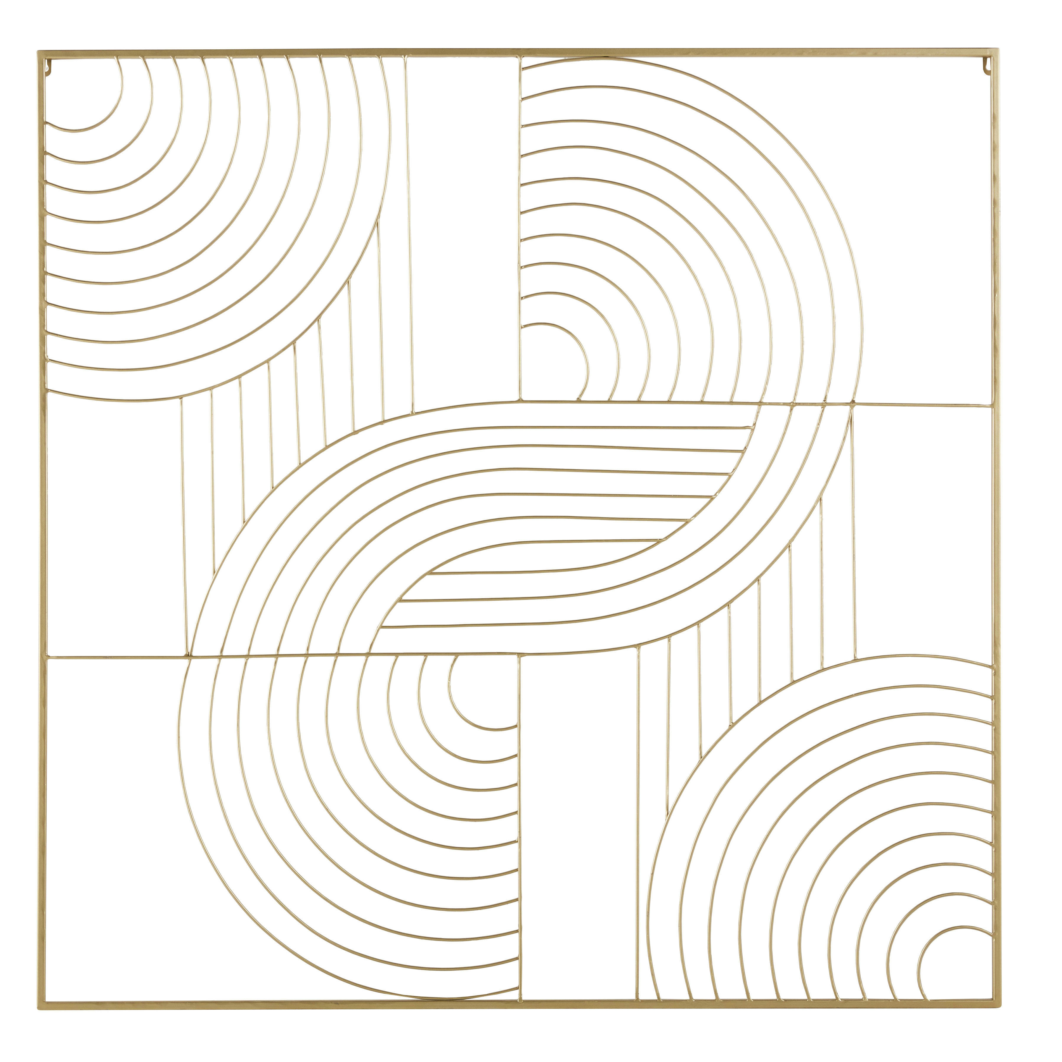 VOLNY - Déco murale en métal filaire doré 110x110