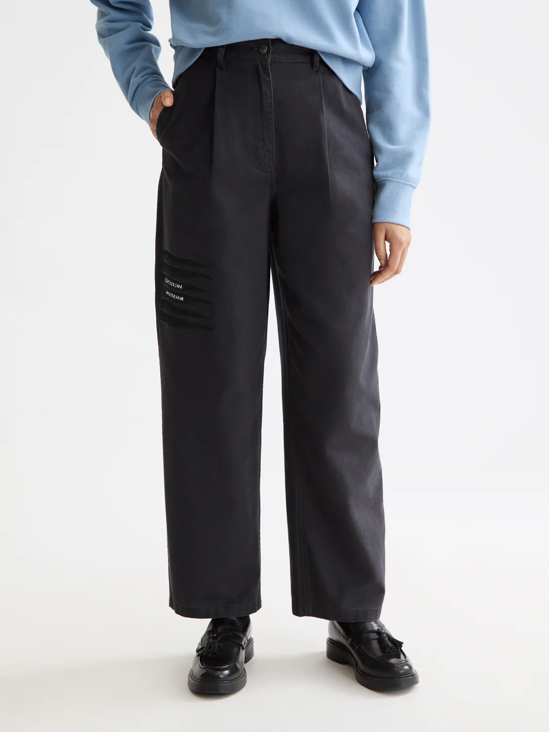 Raine - High Rise Wide Leg Washed Pants