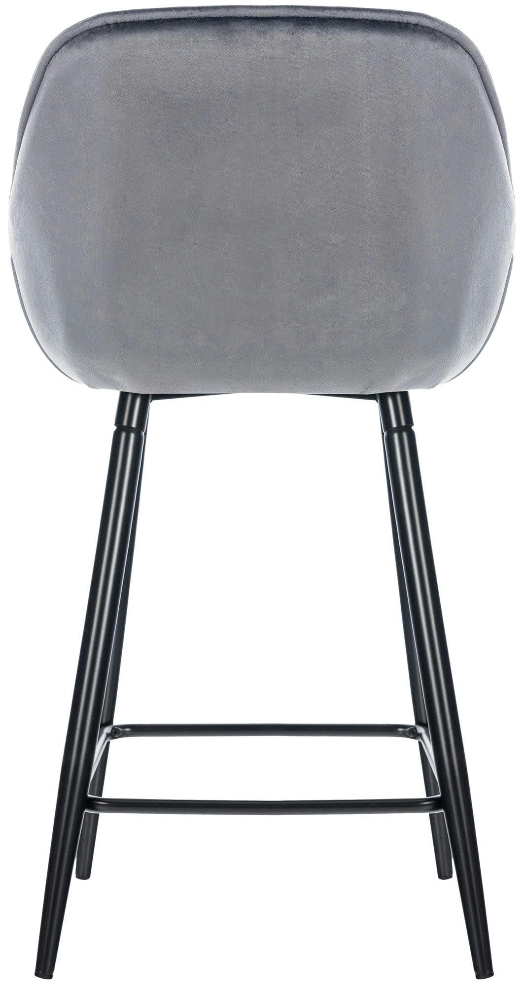 GIBSON - Lot de 2 Tabourets de bar Avec accoudoirs velours Gris foncé