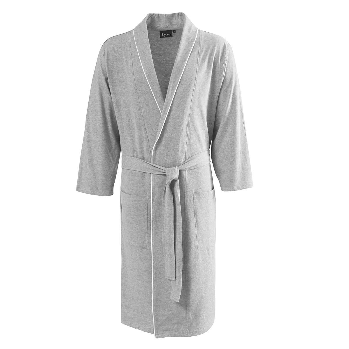 SASHA - Robe de chambre chambray homme  gris perle M