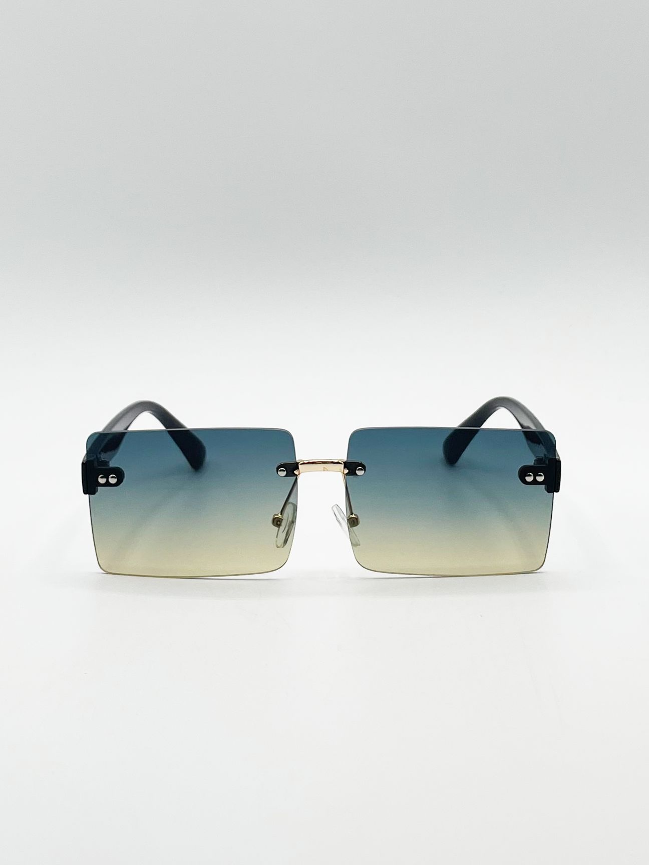 SVNX Square Rimless Sunglasses with Ombre Lens