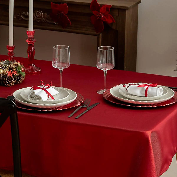 Nappe pailletée 140x360cm rouge - Atmosphera