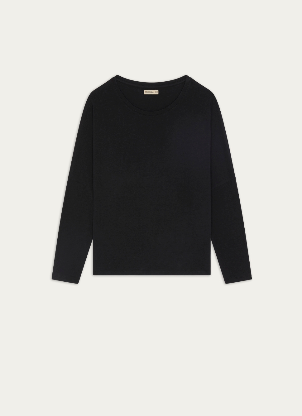 TEE-SHIRT MANCHES LONGUES EN MAILLE DOUCE NOIR