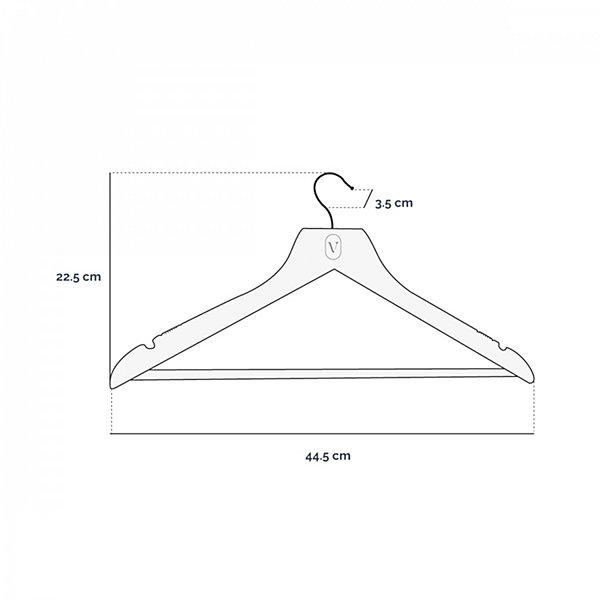 Lot de 10 cintres 44.5 cm pour vêtements adulte premium avec crochet pivotant à 360 degrés - Bois foncé - Vivezen