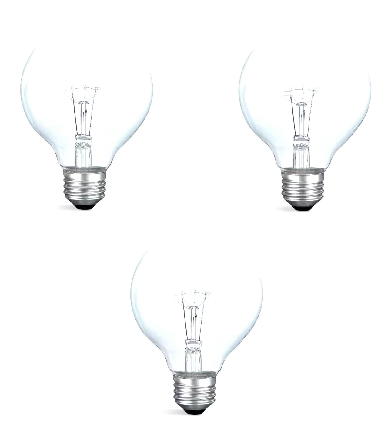 NOMA G25 E26 Base Vanity Incandescent Light Bulbs, 340 Lumens, 40W, 3-pk