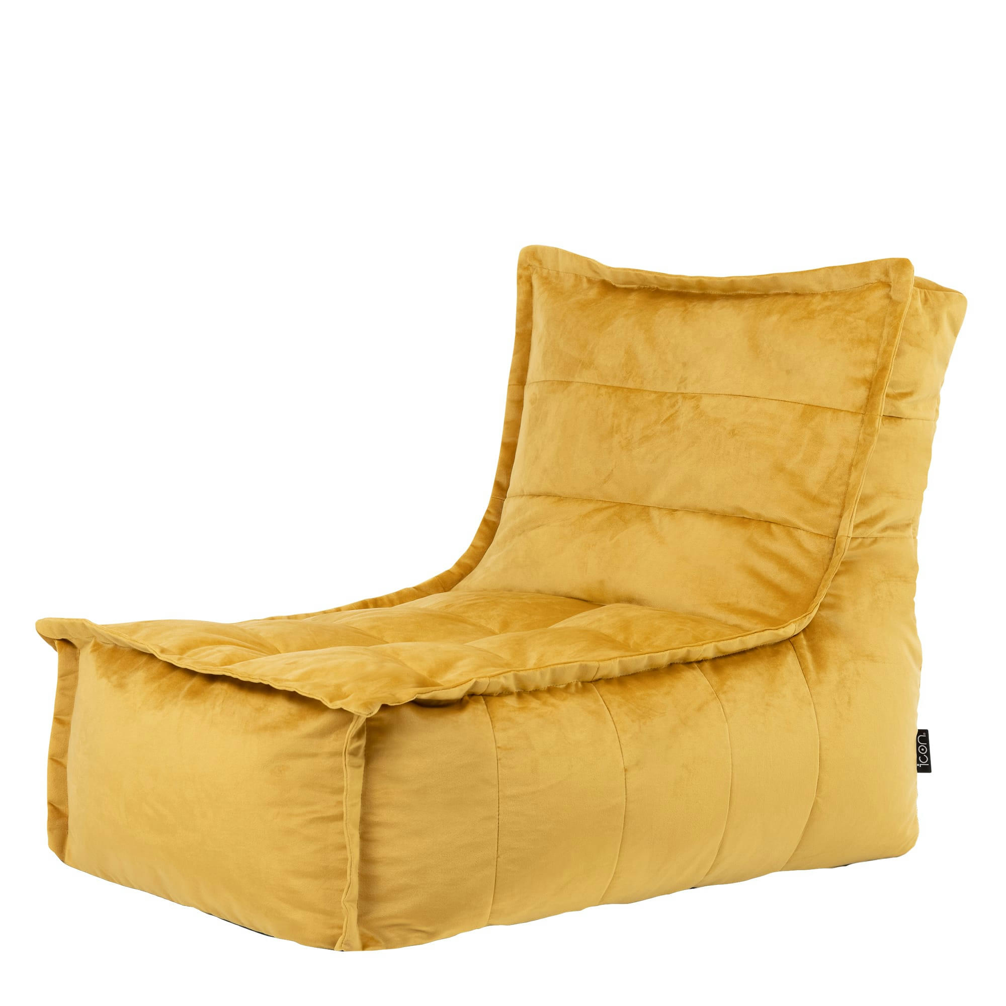 DOLCE - Pouf velours jaune ocre