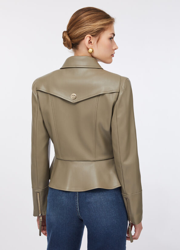 Giacca slim-fit in tessuto spalmato