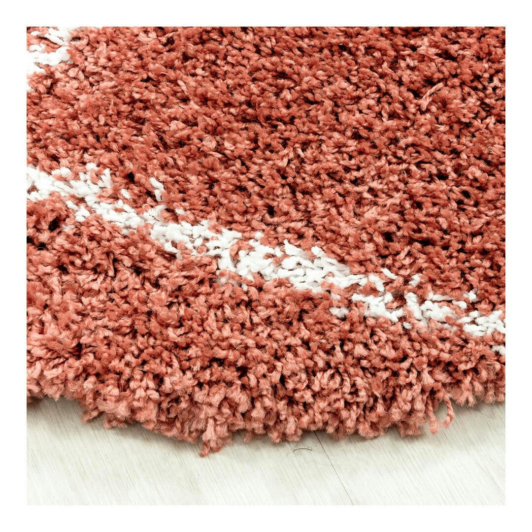 CHANTECLER - Tapis géométrique scandinave en polypropylène terre Ø 120