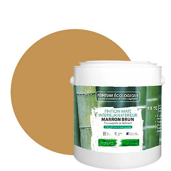 Marron Brun Peinture interieur exterieur aspect mat Natura - Marron Brun - 2.5L