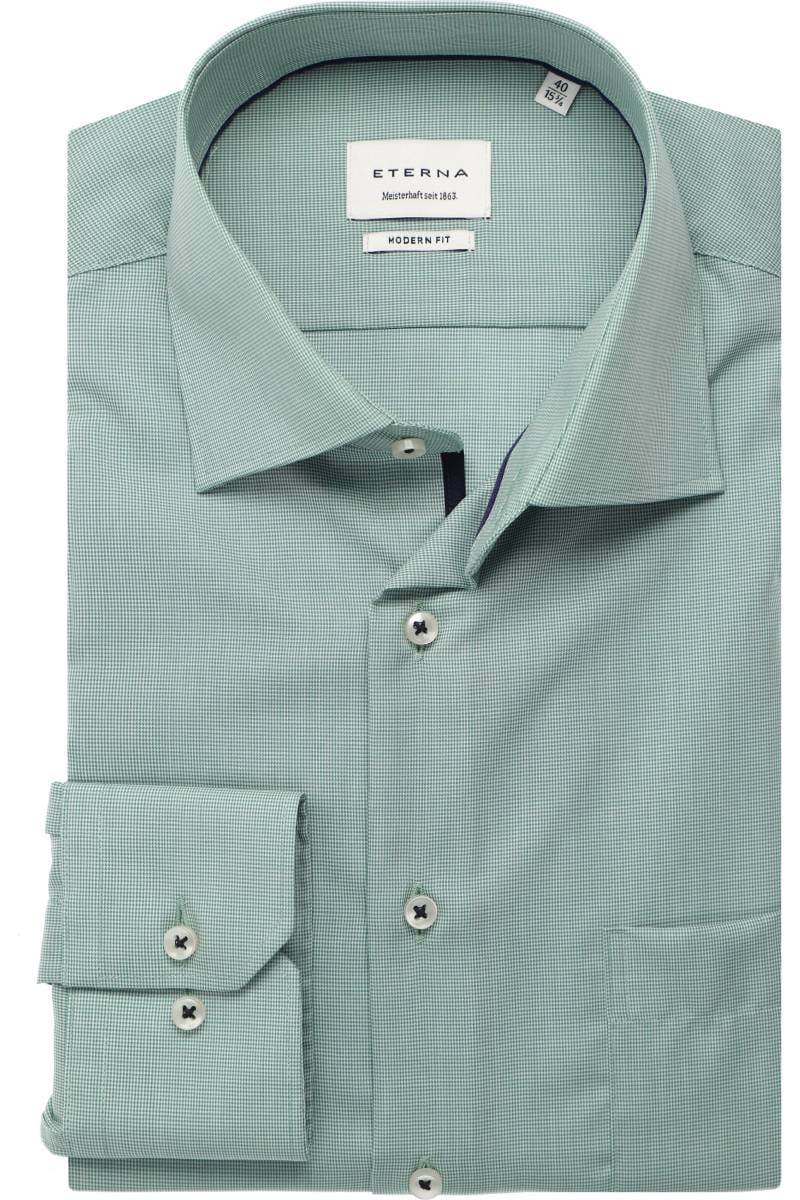 ETERNA Modern Fit Tencel Hemd hellgrün, Strukturiert