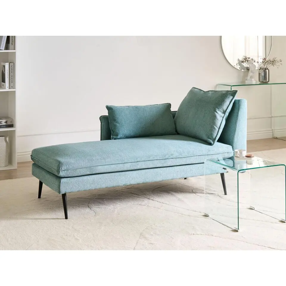 YERRES - Chaise longue - Lichtblauw - Rechtszijdig - Polyester