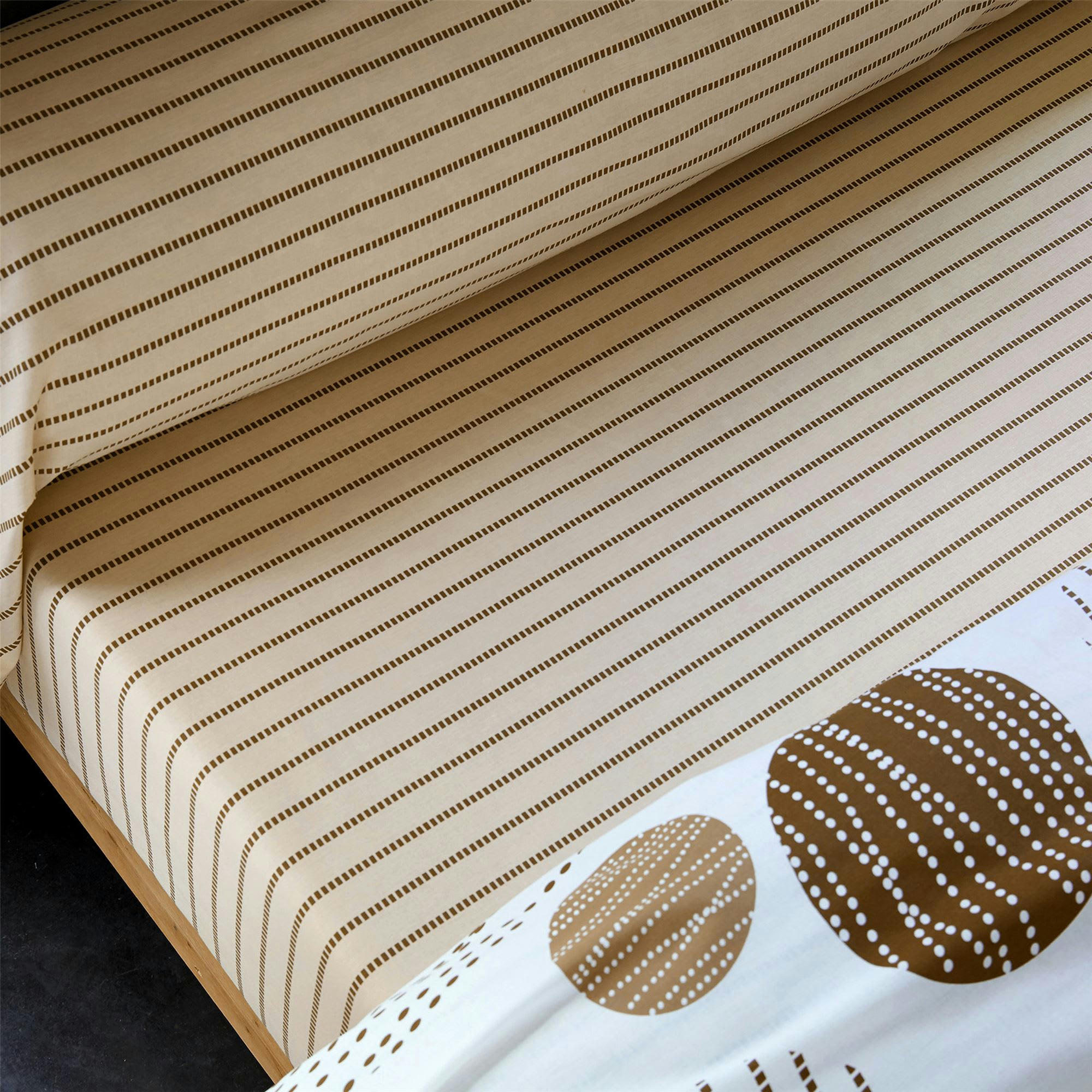 BAXLEY - Drap-housse 140x190x28 beige en coton