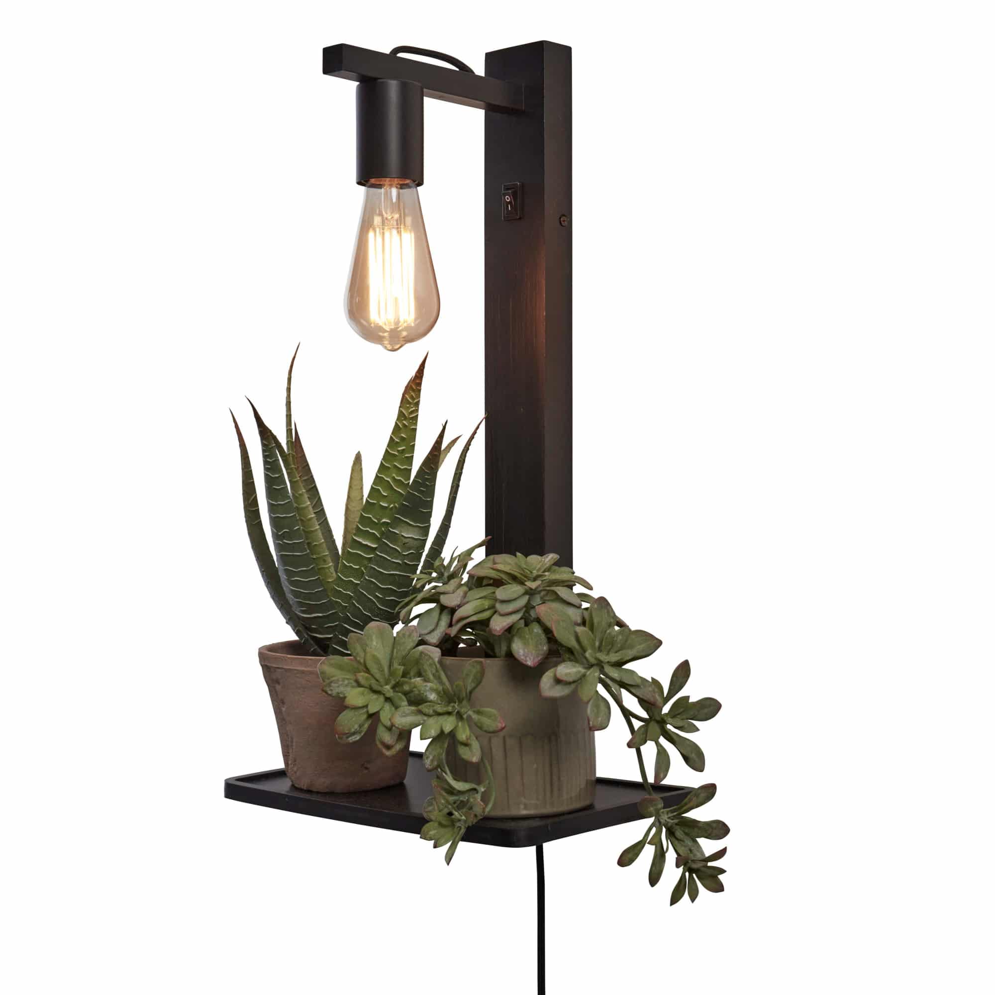 GOOD&MOJO wandlamp Flores - zwart - 30x18x52cm