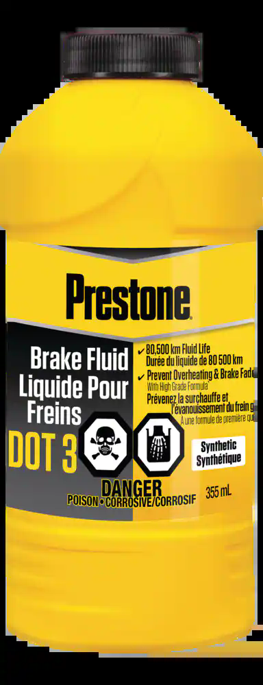 Prestone® DOT 3 Brake Fluid - Synthetic, High Grade, 80,500km - 355mL