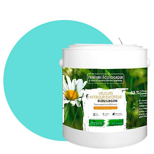 Bleu Lagon Peinture interieur exterieur aspect velours Natura - Bleu Lagon - 2.5L