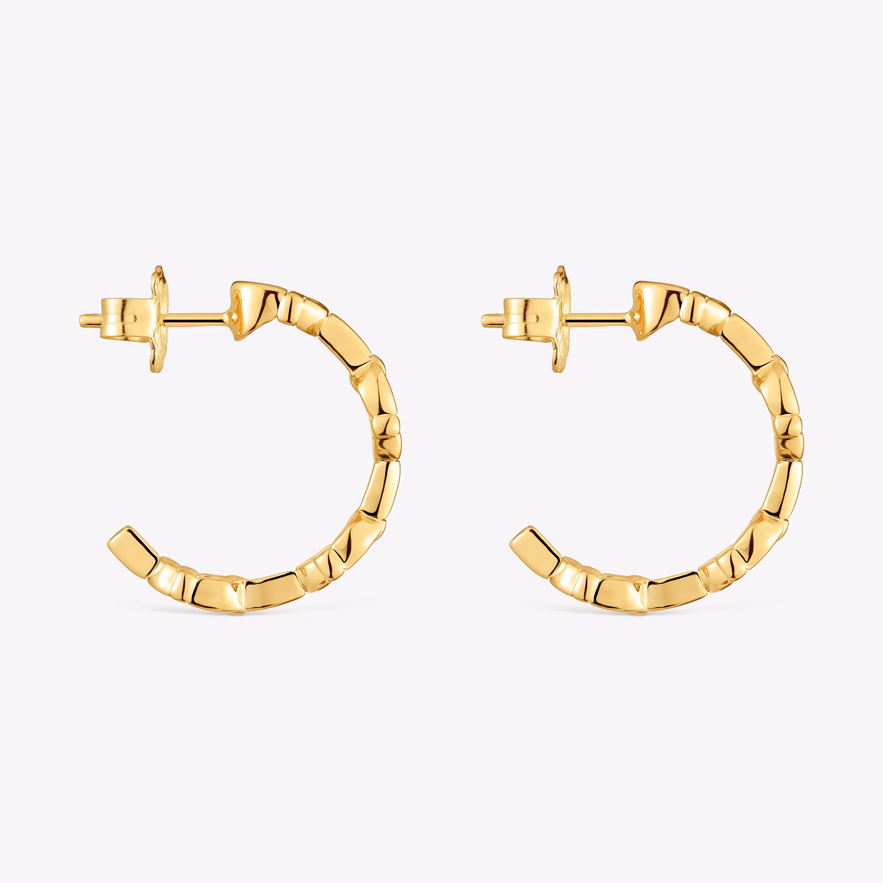 Pendientes de aro logo con baño de oro 18 kt sobre plata 17,4 mm TOUS MANIFESTO