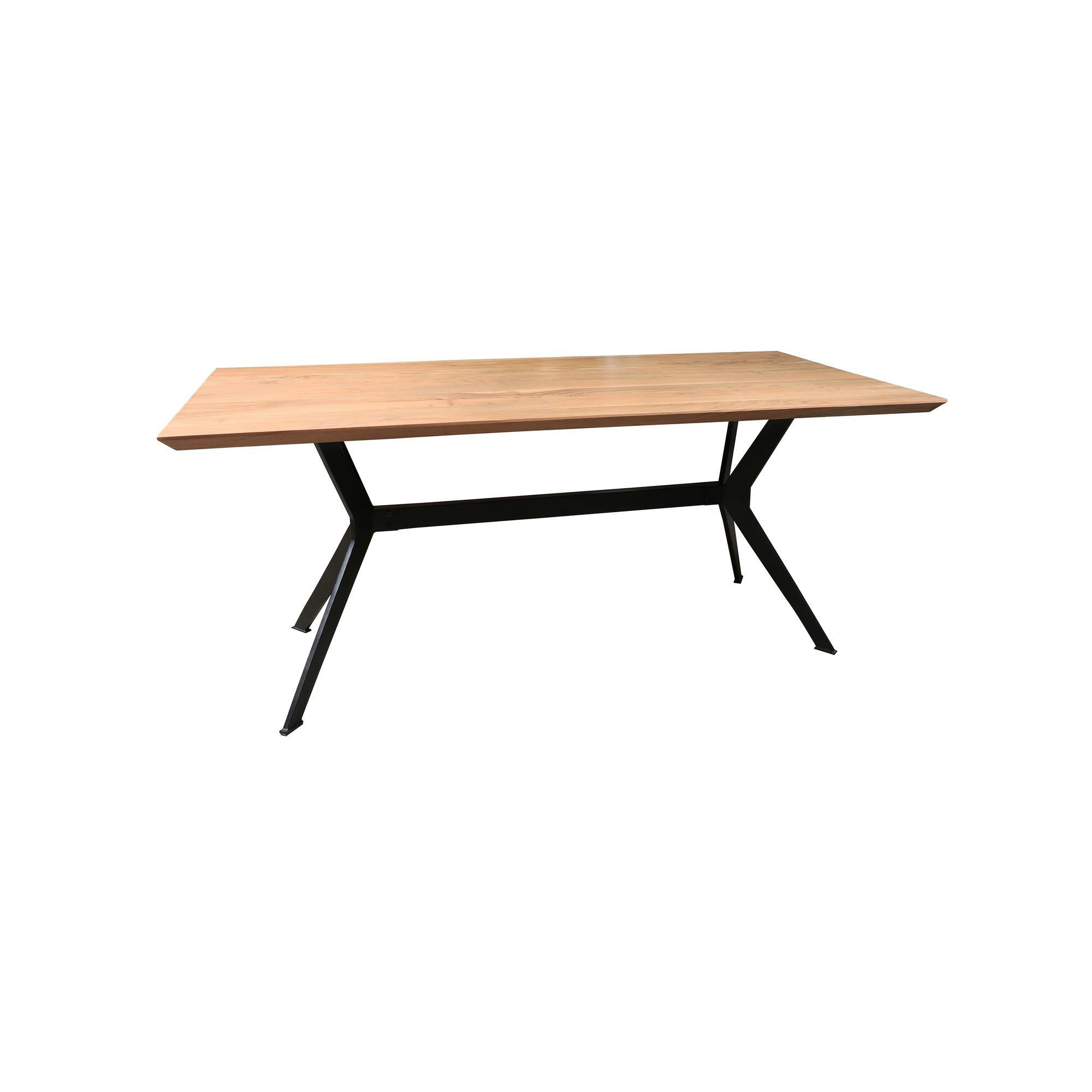 KAYAPO - Table en bois d'acacia et pieds en métal noir 180cm