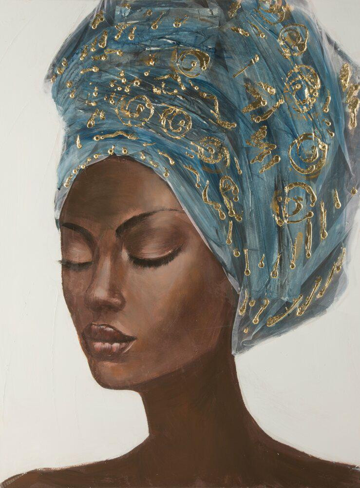 Portret Kobiety w Turbanie 60x80 cm Etno-Boho