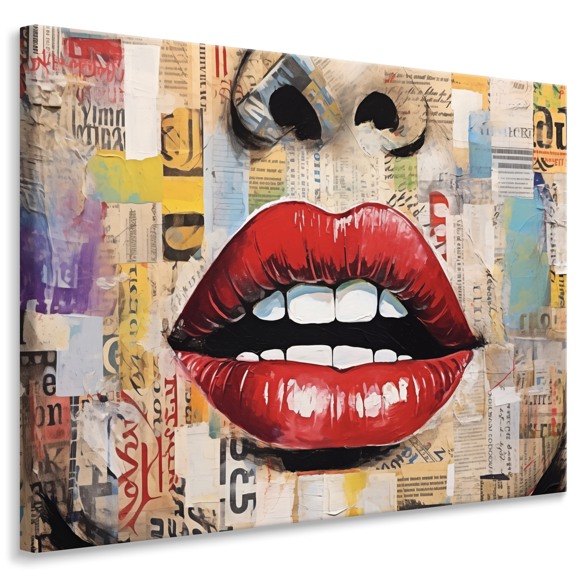 Obraz Ścienny Czerwone Usta W Stylu Pop-Art 30x20cm