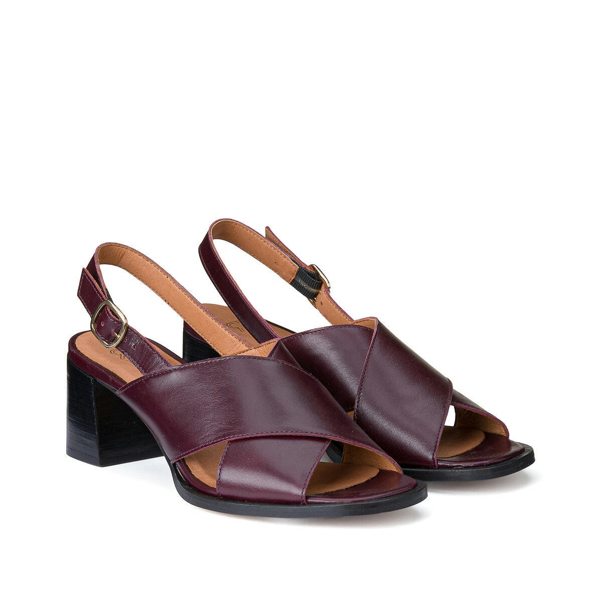 Sandales cuir à talon large