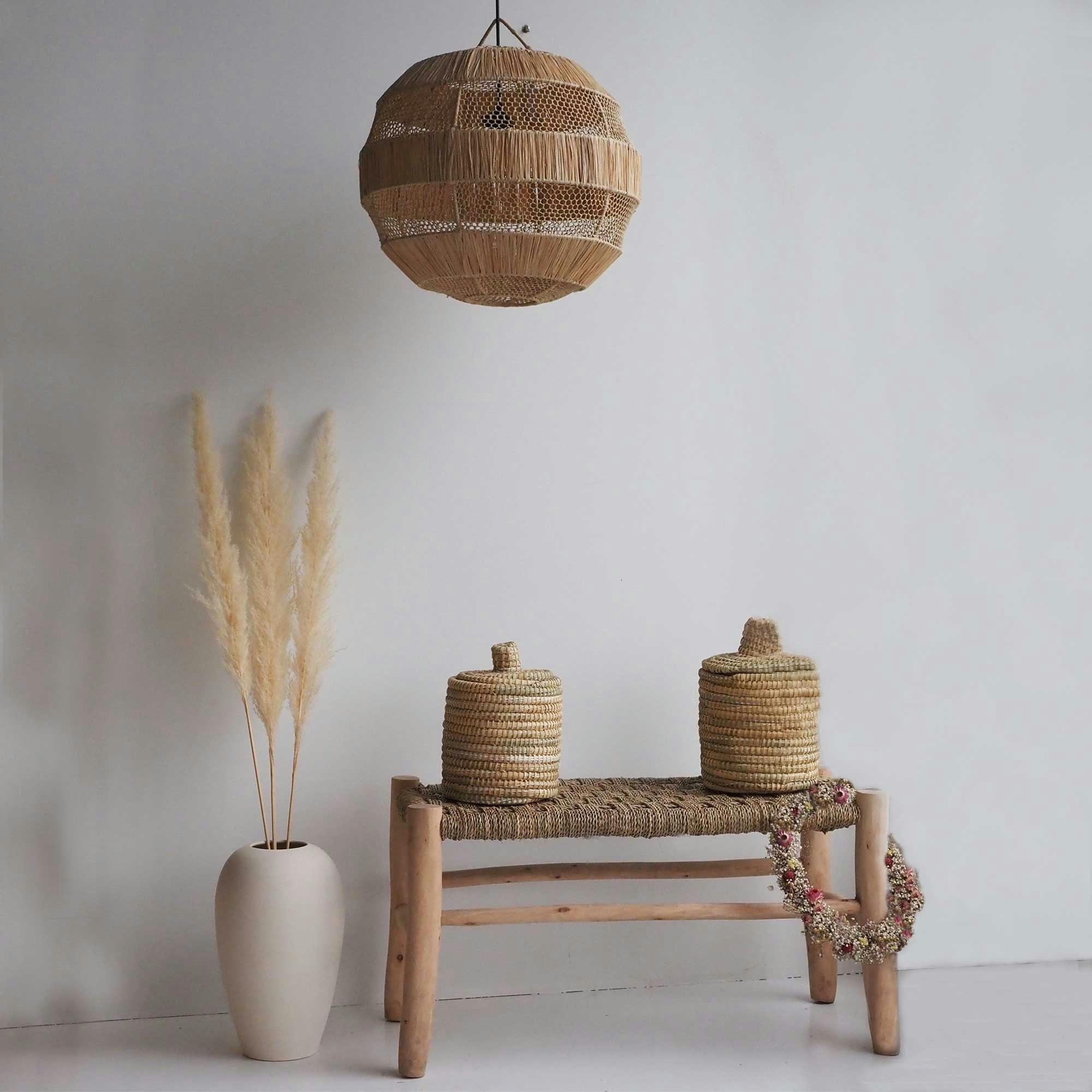 GLOBE - Suspension en raphia D45