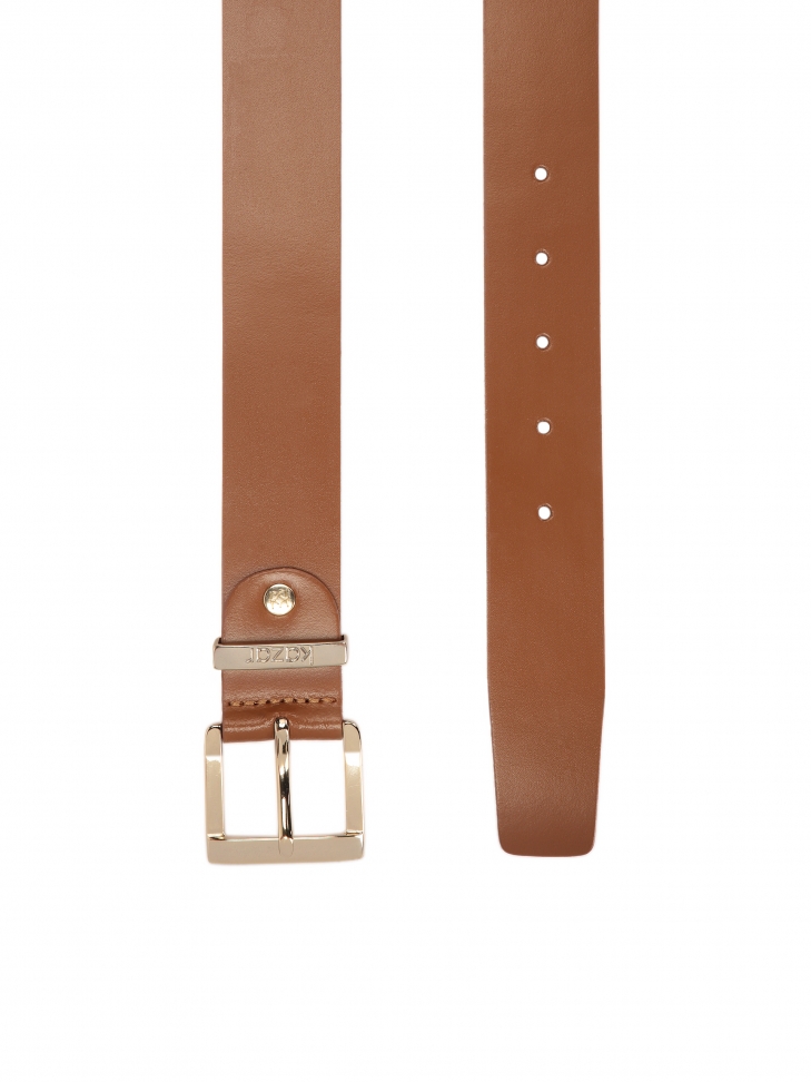 Brown belt with square buckle