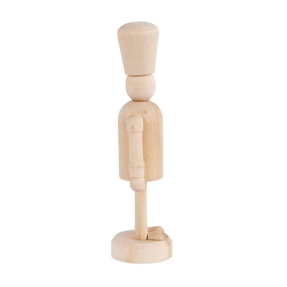 BOIS - Personnage casse-noisette en bois à peindre H13cm