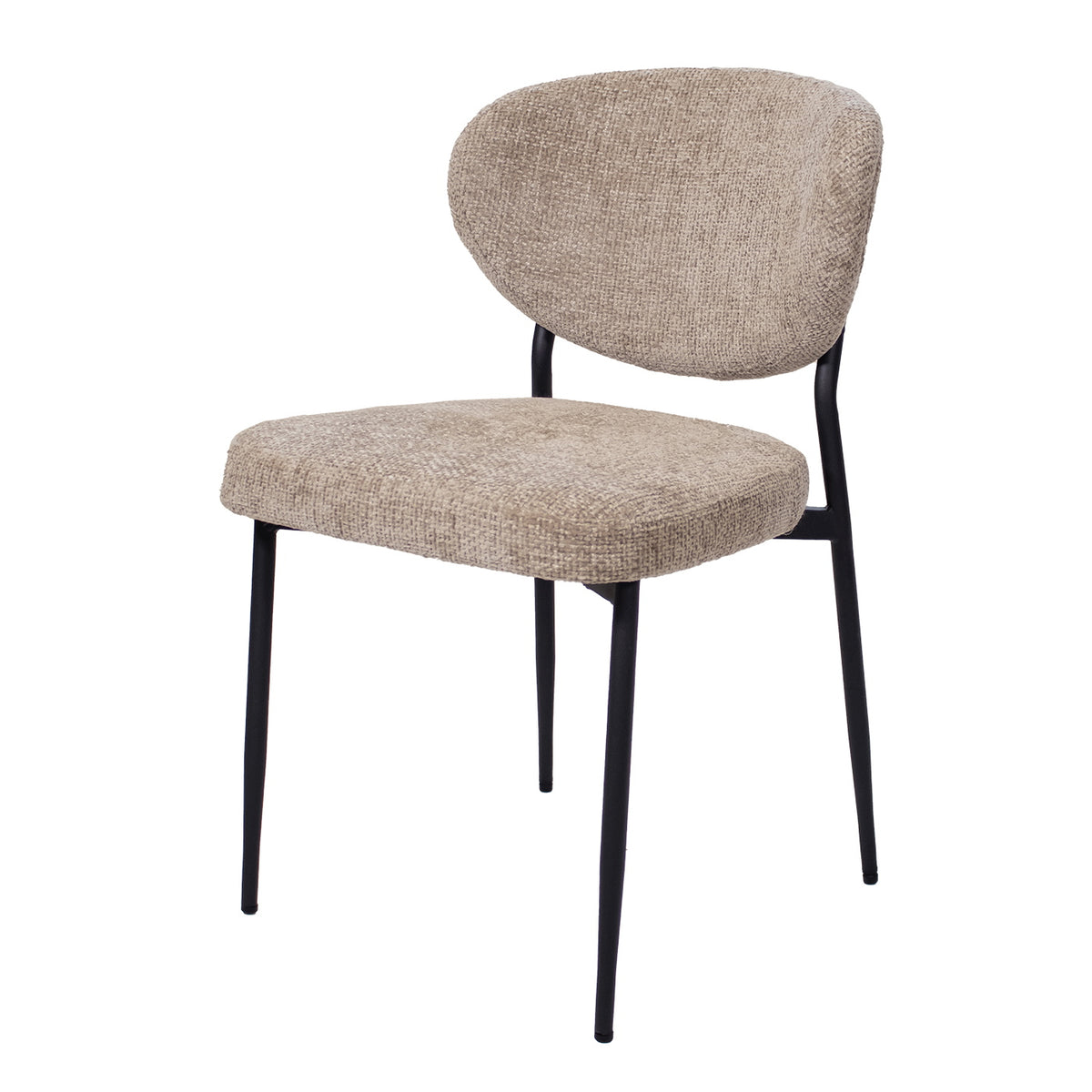 Giga Meubel Eetkamerstoel Vajèn - Stof - Taupe - Set van 2