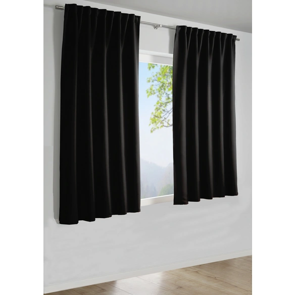 Verdunkelungsschal, Befestigungsband, 175x140 cm, schwarz