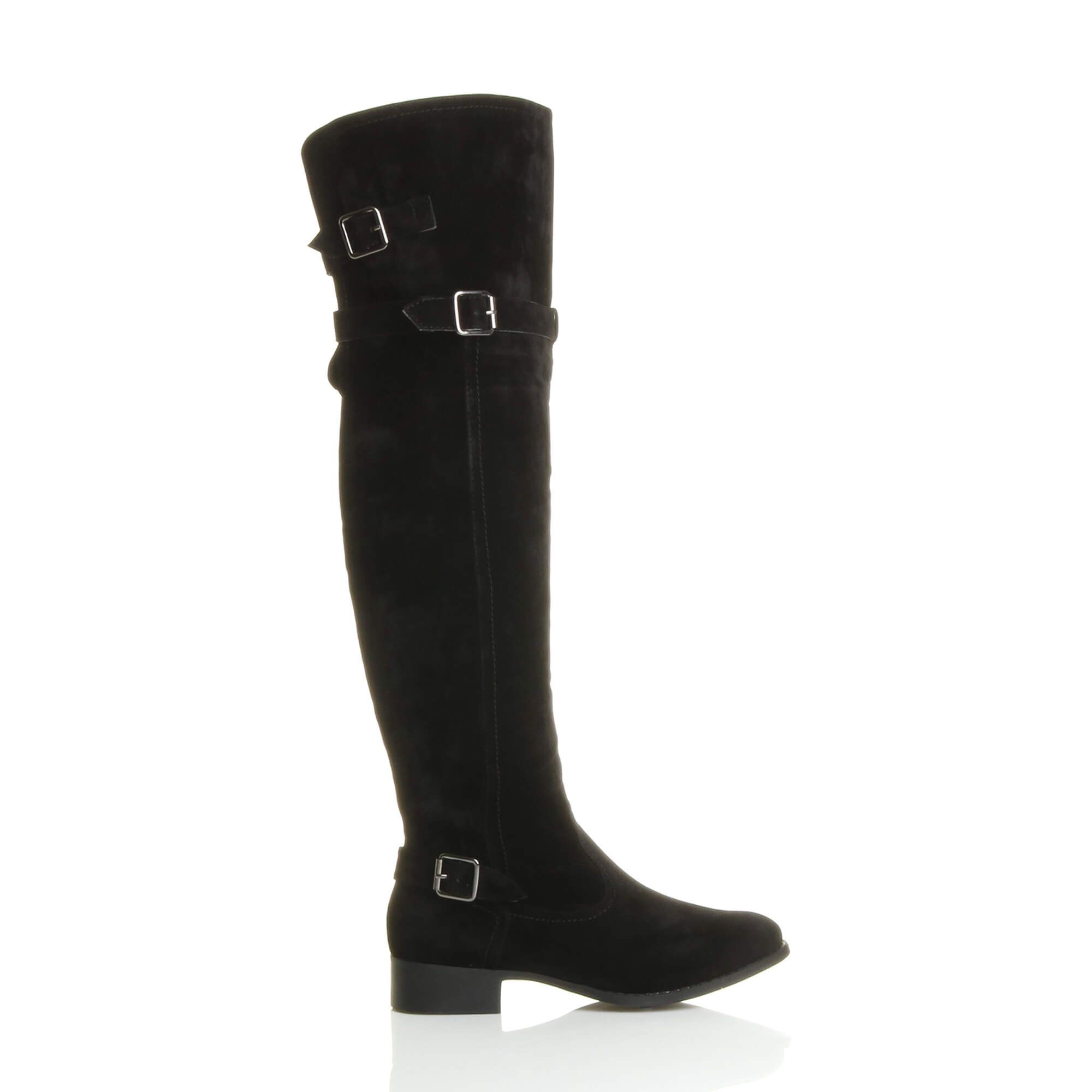 AJVANI Low Heel Riding Over The Knee Boots