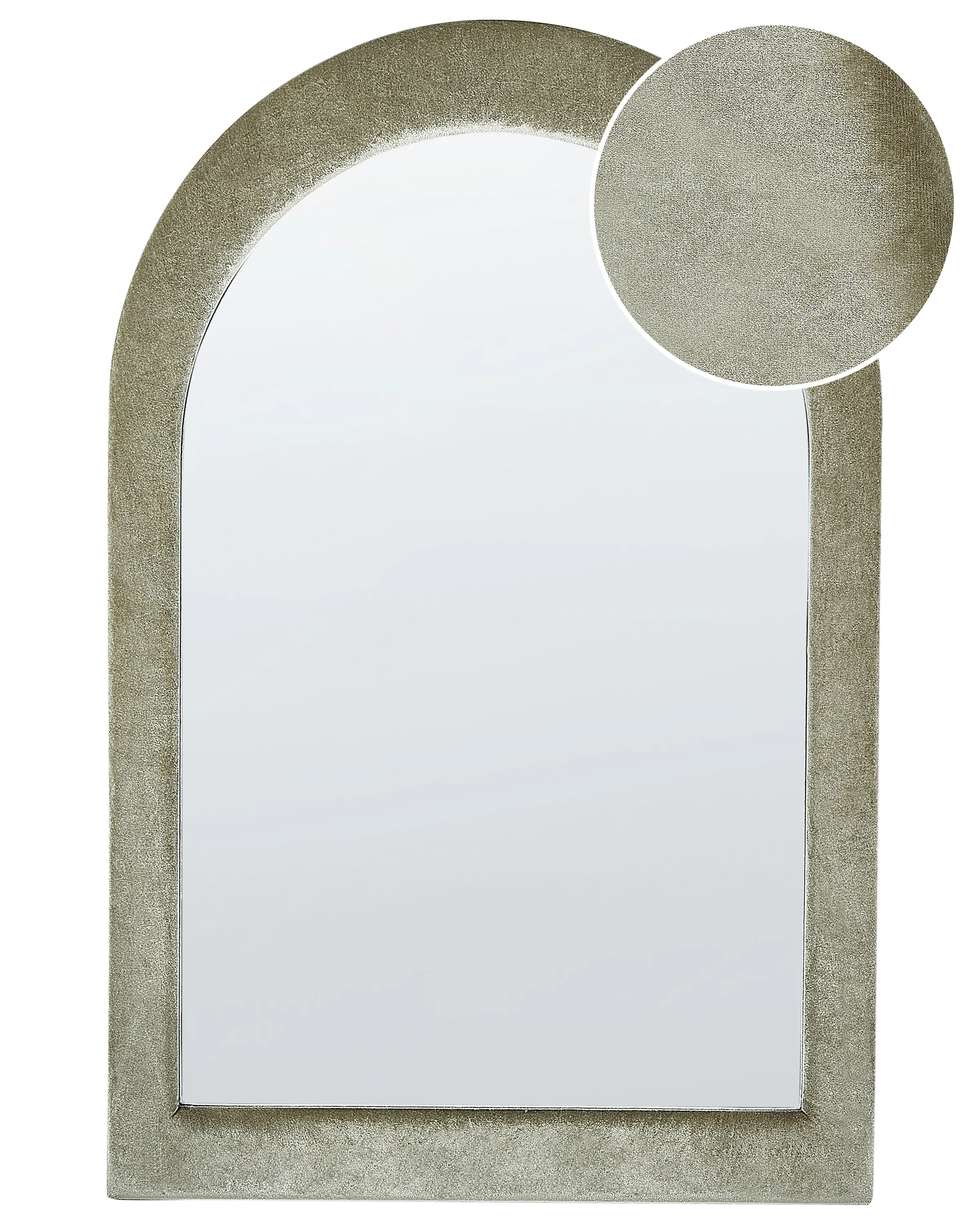 Wall Mirror HURIEL 60 cm 90 cm Velvet Olive Green