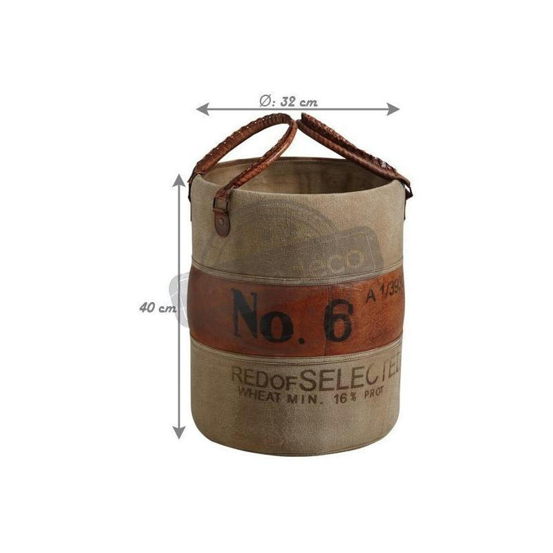 - Rangement vintage en cuir de buffle et coton