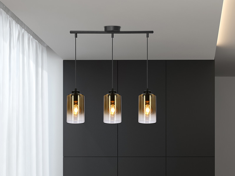 Lampa wisząca Aspra 3-punktowa metalowa czarna
