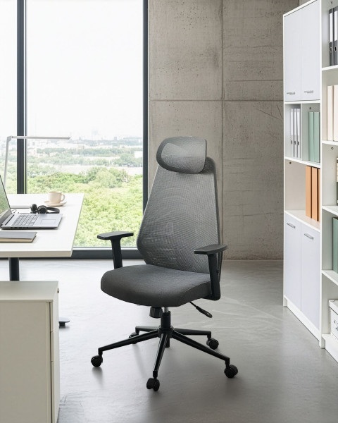 Ergonomiczny fotel biurowy ciemnoszary