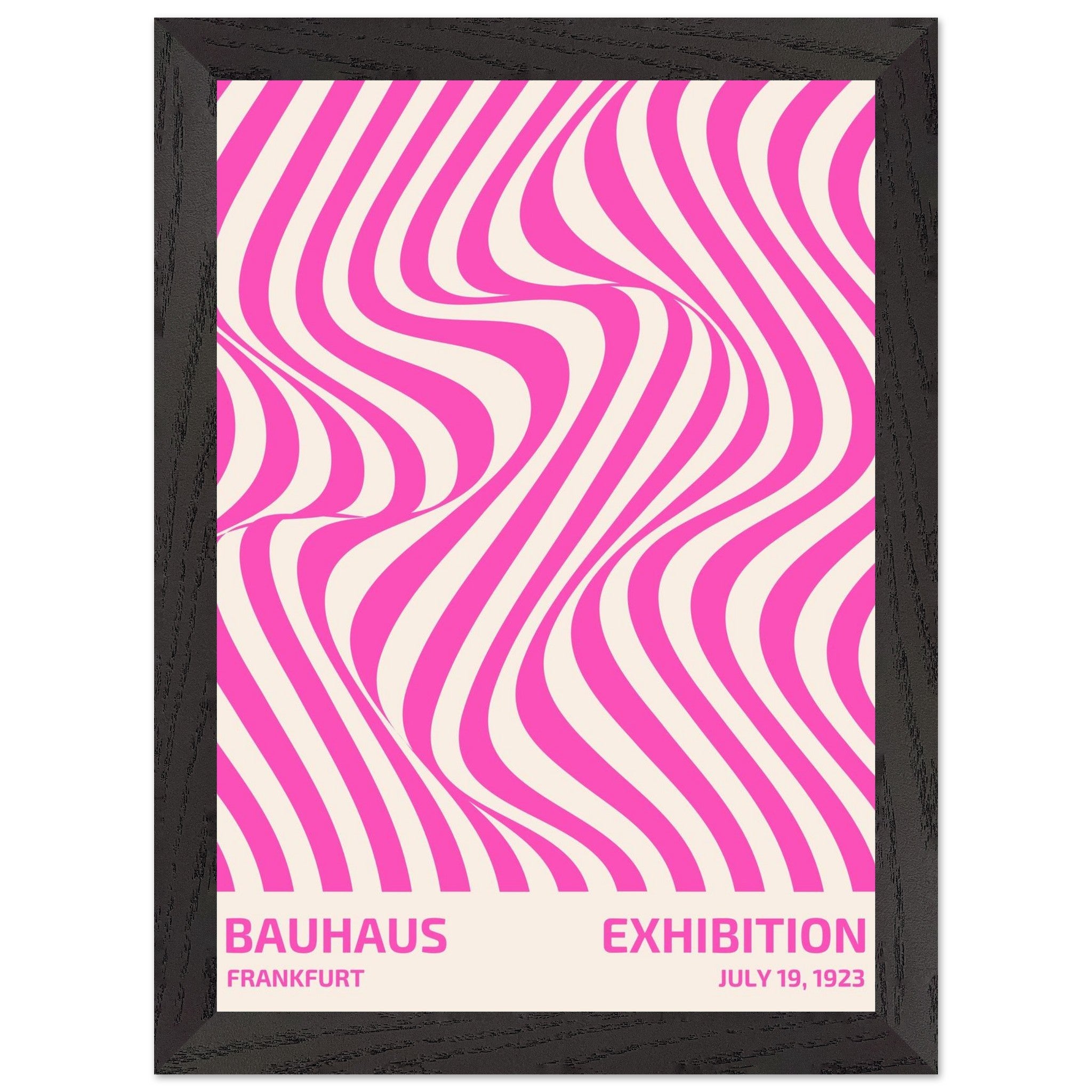 Artfulprints Poster met Lijst Bauhaus - Exhibition Frankfurt pink  - A4 21x29.7 cm - Roze