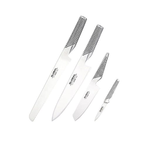 New Global Teikoku 5Pc Knife Block Set Minosharp Knife Sharpener Japanese Knives
