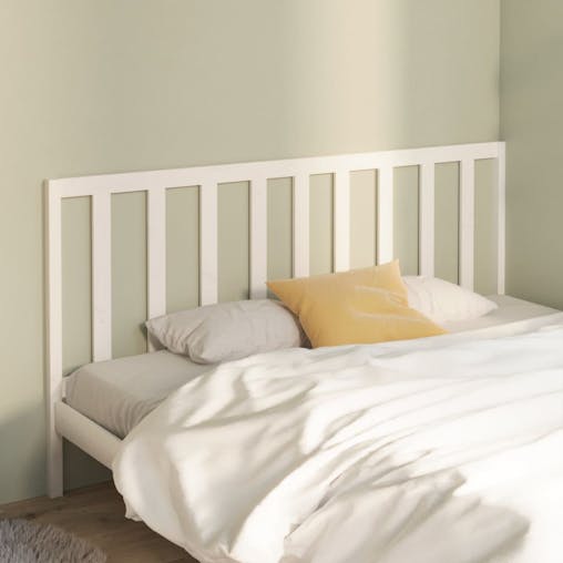 NNEVL Bed Headboard White 186x4x100 cm Solid Wood Pine