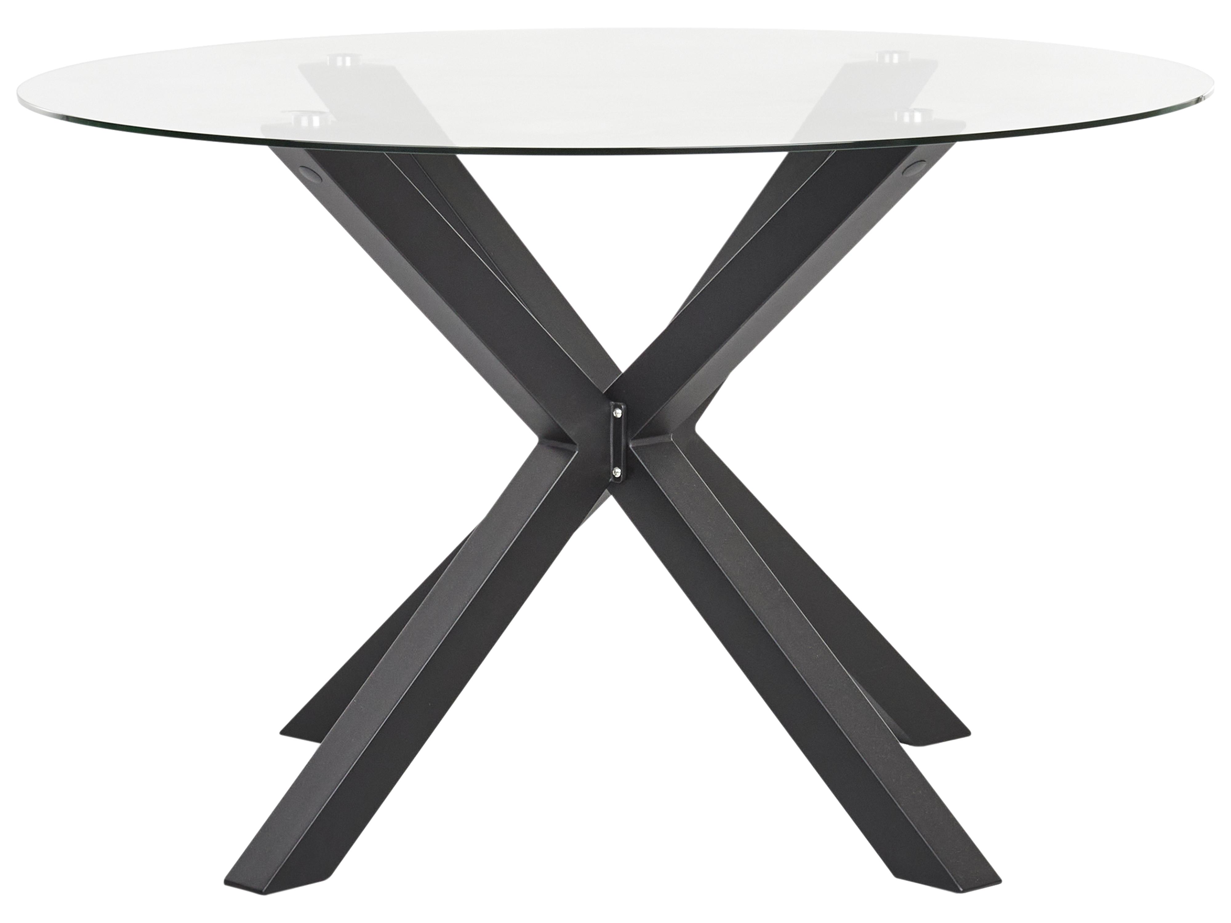 Garden Dining Table MALETTO 120 cm 120 cm Glass Black