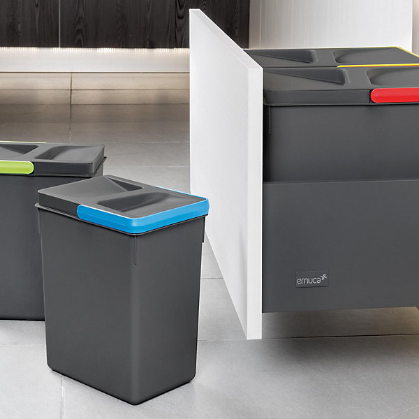 Kit de poubelles de cuisine avec base 2 bacs de 12 litres Recycle