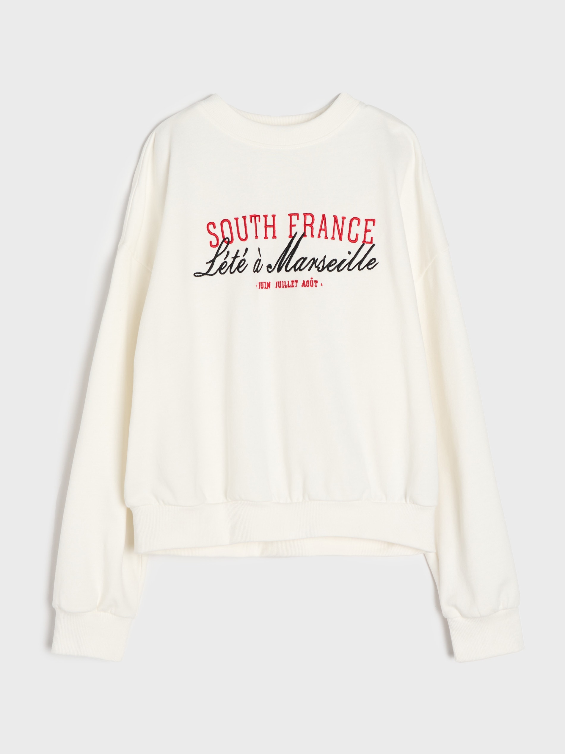 Bluza crewneck z haftowanym napisem