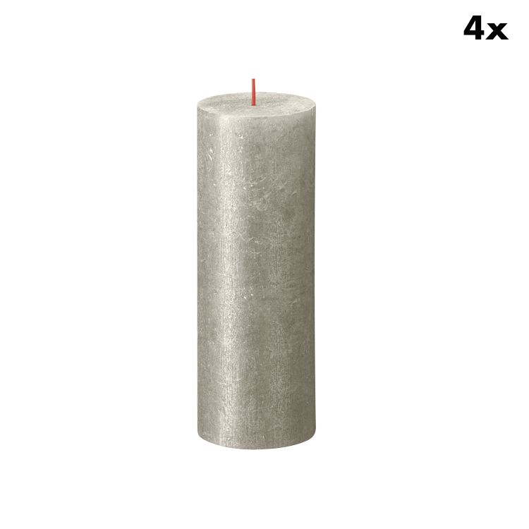 Bolsius rustieke kaarsen Shimmer - champagne - 19cm