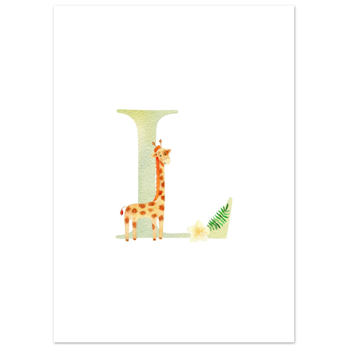 Artfulprints Poster Letter L kindernaam  - 50x70 cm - Meerkleurig