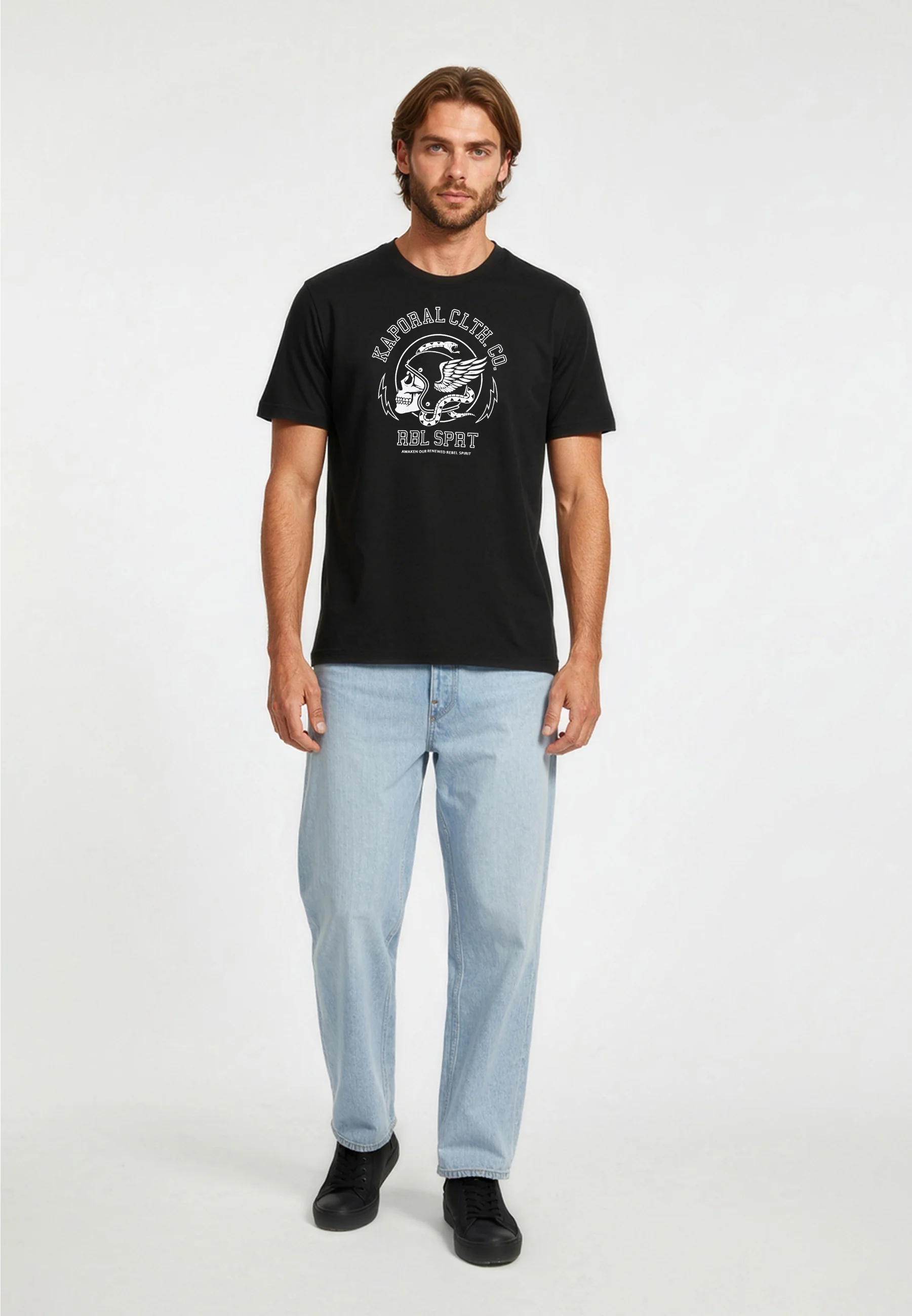T-shirt manches courtes regular noir coton CONOR