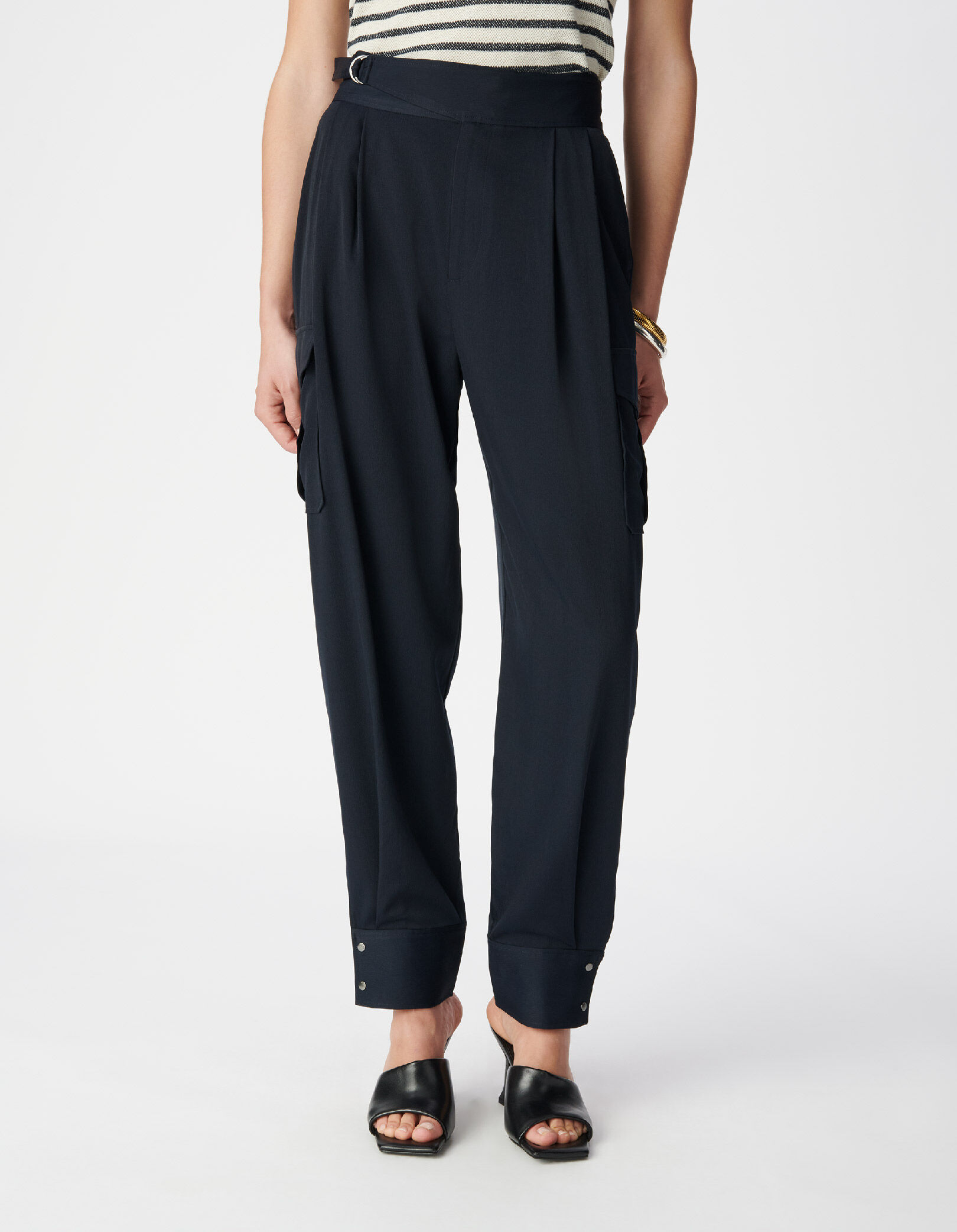 Pantalon ballon marine poches battle Femme