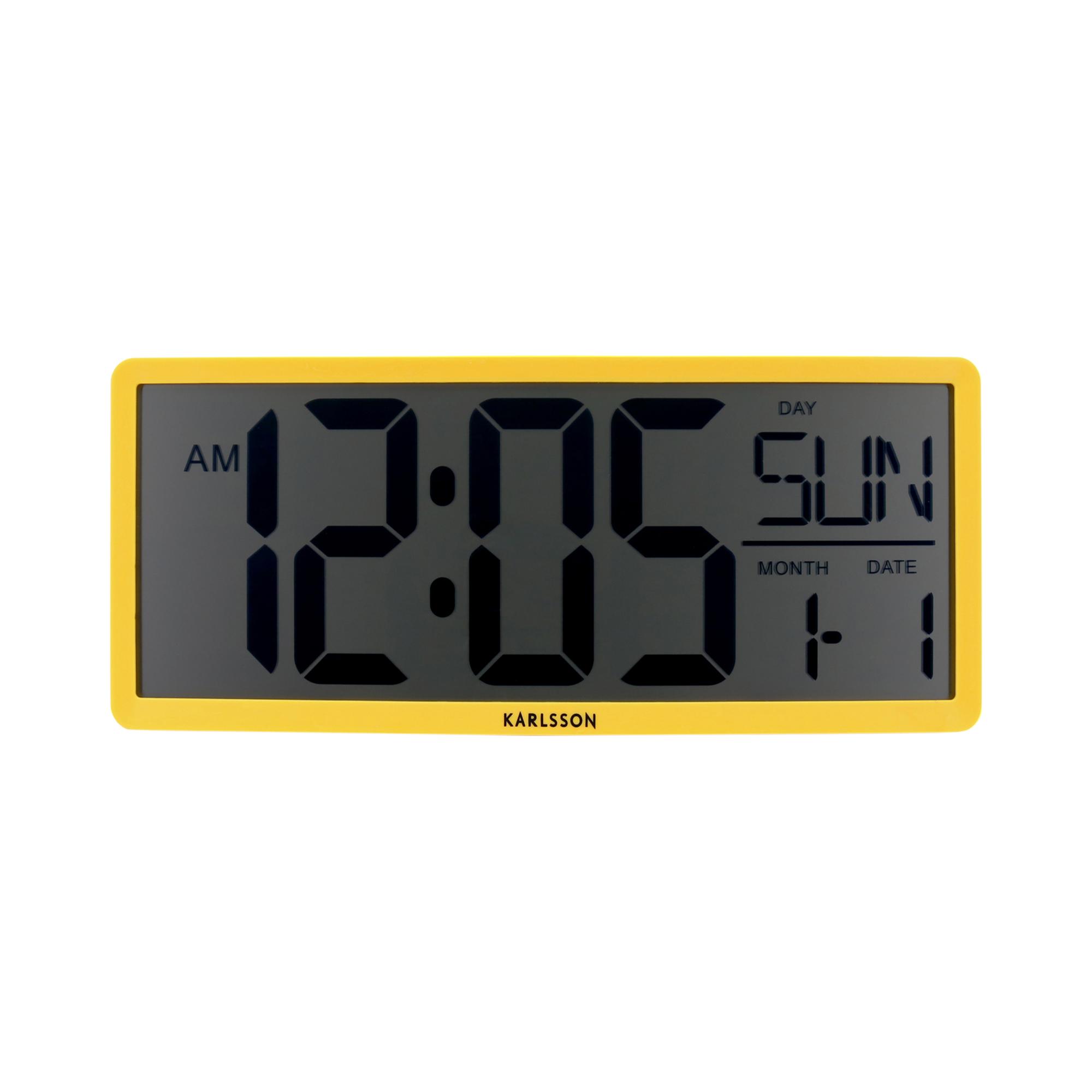 Karlsson wandklok Retro LCD - geel - 34.8x2.7x14.8cm